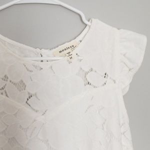 Floral eyelet shift dress